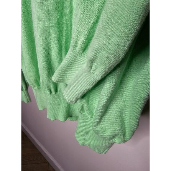 Peter Millar V-neck Green Lightweight Sweater Cotton/Cashmere  Men's Size Large - Picture 7 of 7